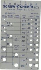 Made in USA - M2 to M7mm Stainless Steel Metric Thread Screw Checker - Caliber Tooling