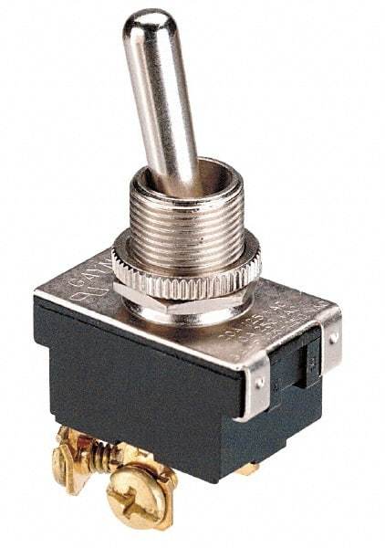 GC/Waldom - SPDT Medium Duty On-Off-On Toggle Switch - Spade Terminal, Paddle Handle Actuator, 1/2 hp at 125/250 VAC hp, 125 VAC at 10 A & 250 VAC at 5 A - Caliber Tooling