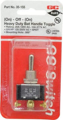 GC/Waldom - SPDT Heavy Duty On-Off-On Toggle Switch - Screw Terminal, Bat Handle Actuator, 3/4 hp at 125/250 VAC hp, 277 VAC - Caliber Tooling