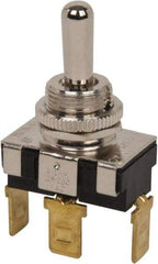 GC/Waldom - SPDT Heavy Duty On-Off-On Toggle Switch - Quick Connect Terminal , Bat Handle Actuator, 3/4 hp at 125/250 VAC hp, 125 VAC at 20 A & 250 VAC at 10 A - Caliber Tooling