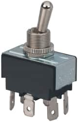 GC/Waldom - DPDT Heavy Duty On-On Toggle Switch - Quick Connect Terminal , Bat Handle Actuator, 1-1/2 hp at 125/250 VAC hp, 125/150 VAC - Caliber Tooling