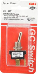 GC/Waldom - DPST Heavy Duty On-Off Toggle Switch - Quick Connect Terminal , Bat Handle Actuator, 3/4 hp at 125/250 VAC hp, 125 VAC at 20 A & 250 VAC at 10 A - Caliber Tooling