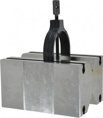 Value Collection - 31.75 to 2-1/8" Capacity, 90° Angle, Tool Steel V-Block - 4-7/8" Long x 3-1/2" Wide x 2-3/4" High, Sold as Matched Pair - Caliber Tooling