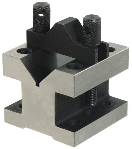 Value Collection - 2-9/16" Max Capacity, 90° Angle, Hardened Steel V-Block - 4-1/8" Long x 4-1/8" Wide x 3-1/16" High, Sold as Individual - Caliber Tooling