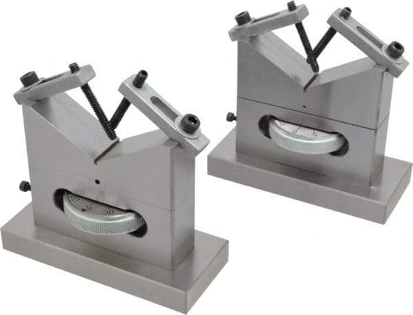 SPI - 3/16 to 5" Capacity, 120° Angle, Steel V-Block - 4" Long x 1-3/4" Wide x 3-9/16" High, Sold as 2 Block Set - Caliber Tooling