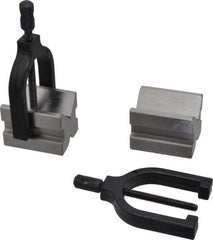 Value Collection - 1/2 to 1-3/32" Capacity, 90° Angle, Tool Steel V-Block - 2" Long x 1-1/2" Wide x 1-1/2" High, Sold as 2 Block Set - Caliber Tooling