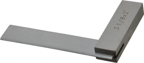 Value Collection - 3-1/8" Blade Length, 2" Base Length Steel Square - 0.0003" Accuracy, Beveled Edge - Caliber Tooling