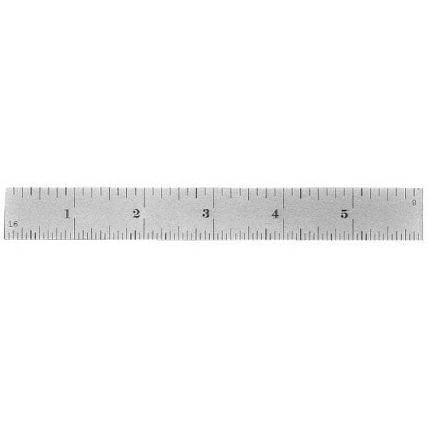 Made in USA - 6" Long, 0.5, 1mm Graduation, Flexible Stainless Steel Rule - Caliber Tooling