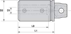 Kennametal - 12mm Bore Diam, 40mm Body Diam x 60mm Body Length, Boring Bar Holder & Adapter - 4mm Screw Thread Lock, 52mm Bore Depth, Internal & External Coolant - Exact Industrial Supply