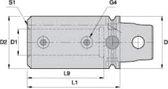 Kennametal - 12mm Bore Diam, 40mm Body Diam x 60mm Body Length, Boring Bar Holder & Adapter - 52mm Bore Depth, Internal & External Coolant - Exact Industrial Supply