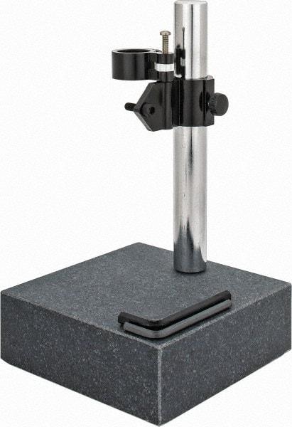 Value Collection - Granite, Rectangular Base, Comparator Gage Stand - 10" High, 6" Base Length x 6" Base Width x 2" Base Height - Caliber Tooling