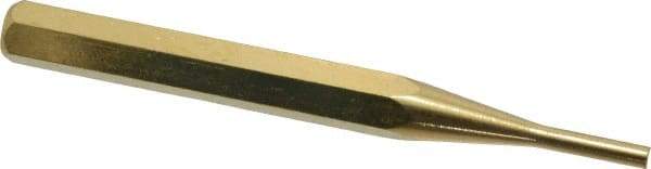 Made in USA - 1/8" Pin Punch - 3-1/2" OAL, Brass - Caliber Tooling