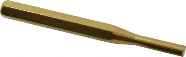 Made in USA - 7/32" Pin Punch - 3-1/2" OAL, Brass - Caliber Tooling