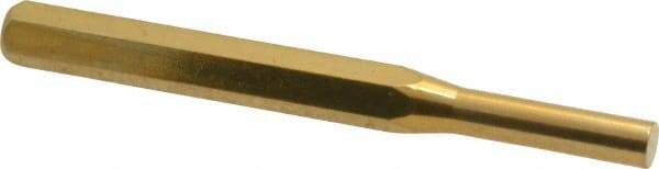 Made in USA - 1/4" Pin Punch - 3-1/2" OAL, Brass - Caliber Tooling