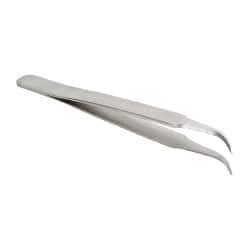 Value Collection - 4-1/4" OAL Stainless Steel Assembly Tweezers - Sharp Bent Points - Caliber Tooling