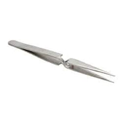 Value Collection - 4-3/4" OAL Stainless Steel Assembly Tweezers - Short Style with Sharp Point - Caliber Tooling