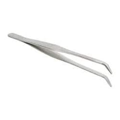Value Collection - 6-1/2" OAL Stainless Steel Assembly Tweezers - Extra Long, Curved Smooth Points - Caliber Tooling