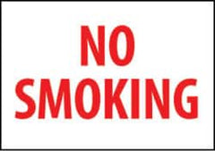 NMC - "No Smoking", 10" Long x 14" Wide, Rigid Plastic Safety Sign - Rectangle, 0.05" Thick, Use for Smoking Regulations - Caliber Tooling