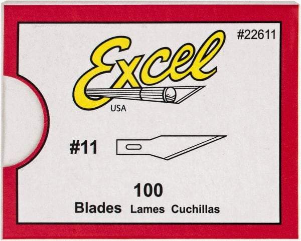 Excel - 100 Piece Steel Hobby Blade - 1-9/16" OAL - Caliber Tooling
