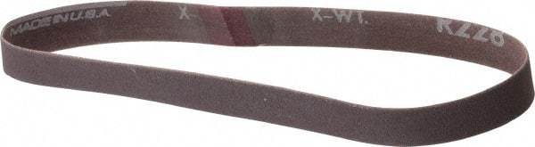 Norton - 3/4" Wide x 18" OAL, 120 Grit, Aluminum Oxide Abrasive Belt - Aluminum Oxide, Fine, Coated, Series R228 - Caliber Tooling