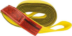 Lift-All - 12' Long x 2" Wide, 9,600 Lb Vertical Capacity, 2 Ply, Polyester Web Sling - 7,700 Lb Choker Capacity, Yellow - Caliber Tooling