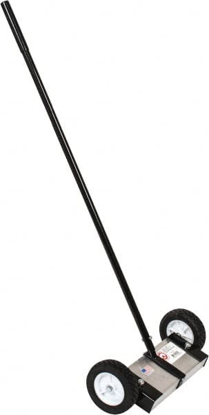 Mag-Mate - 12" Long Push Magnetic Sweeper with Wheels - 5" Wide x 5" High x 48" Long, 6" Wheel Diam, 2" Clearance - Caliber Tooling