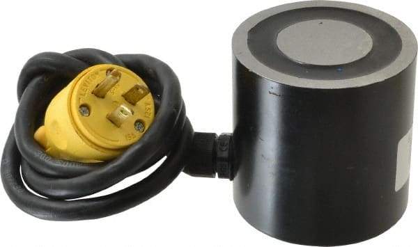 Mag-Mate - 3" Diam, 25 Watts, 370 Lb Max Magnetic Pull Electromagnet - 5/16-18 Thread, 120 AC Output Voltage - Caliber Tooling