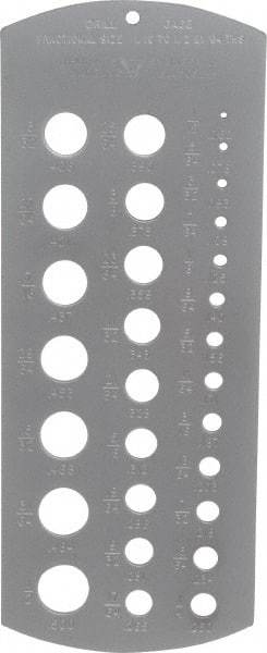 PEC Tools - 1/16 Inch to 1/2 Inch Hole Size Drill Gage - 29 Holes - Caliber Tooling