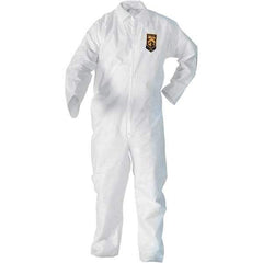 KleenGuard - Size 2XL SMS General Purpose Coveralls - White, Zipper Closure, Elastic Cuffs, Elastic Ankles, Serged Seams - Caliber Tooling