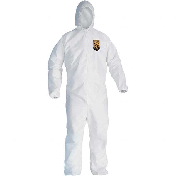 KleenGuard - Size XL SMS General Purpose Coveralls - White, Zipper Closure, Elastic Cuffs, Elastic Ankles, Serged Seams - Caliber Tooling