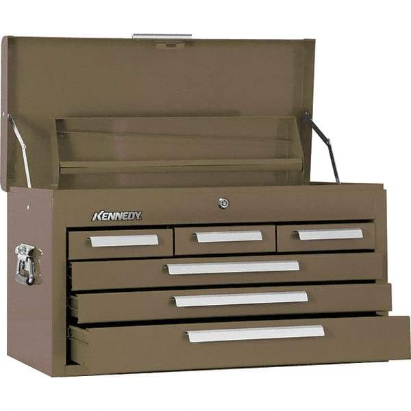 Kennedy - 6 Drawer Tool Chest - 26-1/8" Wide x 12-1/8" Deep x 14-3/4" High, Steel, Brown - Caliber Tooling