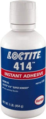 Loctite - 1 Lb Bottle Clear Instant Adhesive - Series 414, 24 hr Full Cure Time - Caliber Tooling