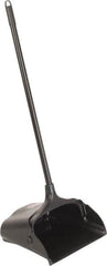 Rubbermaid - 11-1/4" Wide x 5" High Upright Dustpan - Plastic Body, 12-51/64" Handle, Black, with Wheels - Caliber Tooling