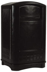 Rubbermaid - 50 Gal Black Rectangle Trash Can - Polyethylene, 42-1/8" High x 24-3/4" Long x 25-1/4" Wide - Caliber Tooling