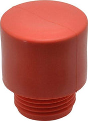 Made in USA - 1-1/2" Face Diam, Grade Medium, Red Hammer Tip/Face - Vinyl - Caliber Tooling