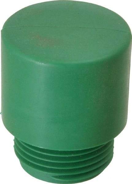 Made in USA - 1-1/4" Face Diam, Grade Hard, Green Hammer Tip/Face - Vinyl - Caliber Tooling