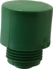 Made in USA - 1-1/2" Face Diam, Grade Hard, Green Hammer Tip/Face - Vinyl - Caliber Tooling