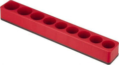 Value Collection - 9 Piece Capacity Magnetic Deep & Shallow Socket Holder - 1/2" Drive, Red - Caliber Tooling