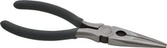 Value Collection - 6" OAL, 1-5/8" Jaw Length x 5/8" Jaw Width, Long Nose Side Cutting Pliers - Serrated Jaw, Standard Head, Plastic Dipped Handles - Caliber Tooling