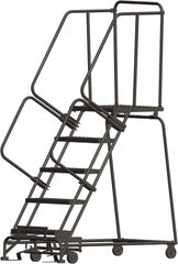 Ballymore - 83" 5 Step Ladder - 450 Lb Capacity, 50" Platform Height, 30" Base Width x 49" Depth, Heavy-Duty Serrated Grating - Caliber Tooling