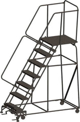 Ballymore - 103" 7 Step Ladder - 450 Lb Capacity, 70" Platform Height, 30" Base Width x 69" Depth, Heavy-Duty Serrated Grating - Caliber Tooling