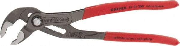 Knipex - 10" OAL, 2" Max Capacity, 25 Position Water Pump Tongue & Groove Pliers - Standard V-Jaws, Standard Head, Nonslip Plastic Handles - Caliber Tooling