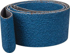 Norton - 2" Wide x 72" OAL, 40 Grit, Zirconia Alumina Abrasive Belt - Zirconia Alumina, Coarse, Coated, Y Weighted Cloth Backing, Dry, Series R821 - Caliber Tooling