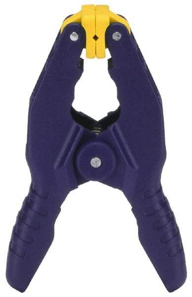 Irwin - 1" Jaw Opening Capacity, 1" Throat Depth, Spring Clamp - Resin Body, Resin Handle, Resin Tip - Caliber Tooling