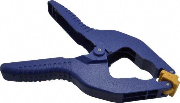 Irwin - 3" Jaw Opening Capacity, 3" Throat Depth, Spring Clamp - Resin Body, Resin Handle, Resin Tip - Caliber Tooling