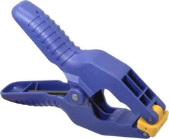 Irwin - 2" Jaw Opening Capacity, 2" Throat Depth, Spring Clamp - Resin Body, Resin Handle, Resin Tip - Caliber Tooling