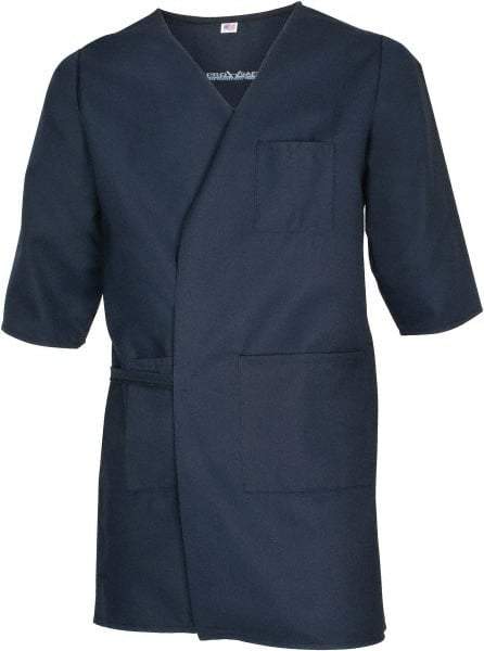 PRO-SAFE - Size XL Navy Blue Smock with 5 Pockets - Polyester and Cotton, Buttonless and Ties In Back - Caliber Tooling