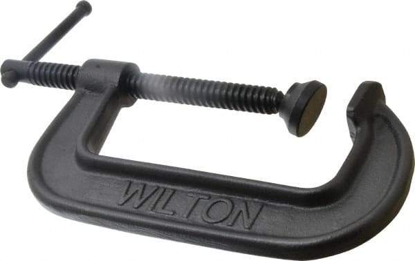 Wilton - Light-Duty 5" Max Opening, 2-1/2" Throat Depth, Ductile Iron Standard C-Clamp - 2,250 Lb Capacity, 0" Min Opening, Standard Throat Depth - Caliber Tooling