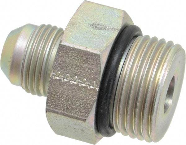 Eaton - 1/2" Tube OD, 37° Steel Flared Tube Straight Thread Connector - 3/4 ORB, Flared to Male SAE O-Ring Ends - Caliber Tooling