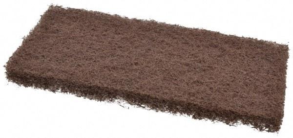 3M - 10" Long x 4-5/8" x 1" Thick Wide Scouring Pad - Heavy-Duty, Brown - Caliber Tooling